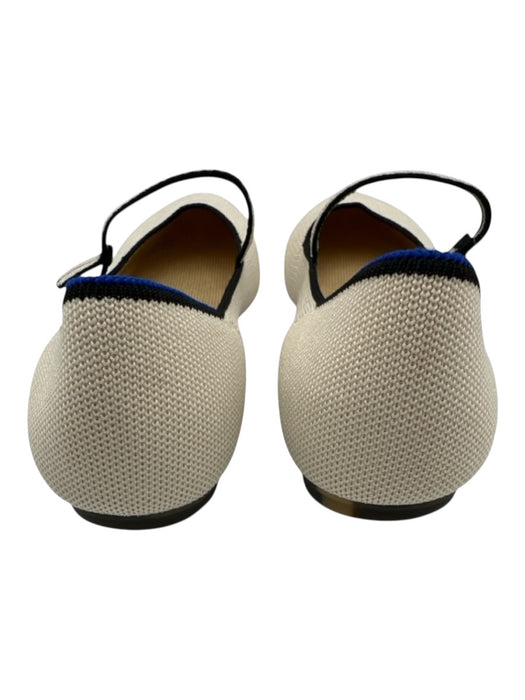 Rothy's Shoe Size 10 Cream & Black Synthetic Knit Contrast Trim Mary Jane Flats Cream & Black / 10