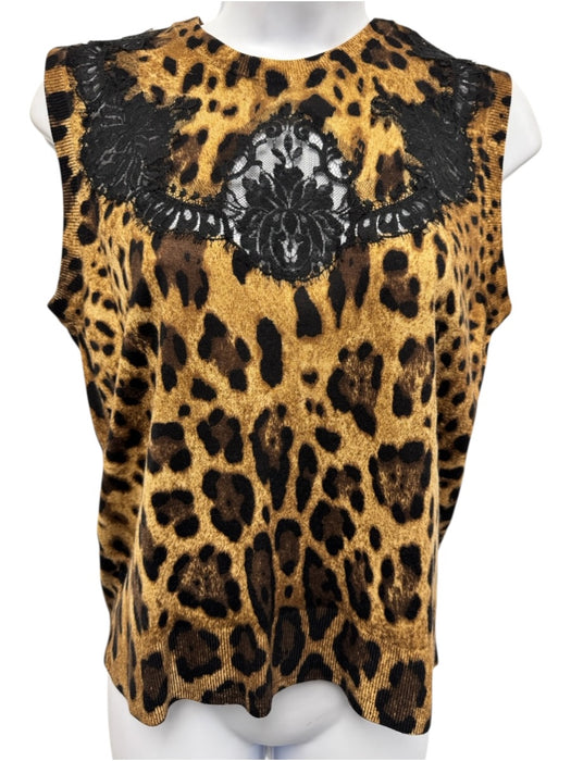 Dolce & Gabbana Size 42 Brown, Black, Beige Cashmere Blend Leopard Sweater Set Brown, Black, Beige / 42