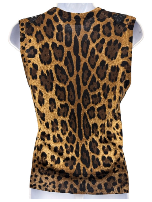 Dolce & Gabbana Size 42 Brown, Black, Beige Cashmere Blend Leopard Sweater Set Brown, Black, Beige / 42