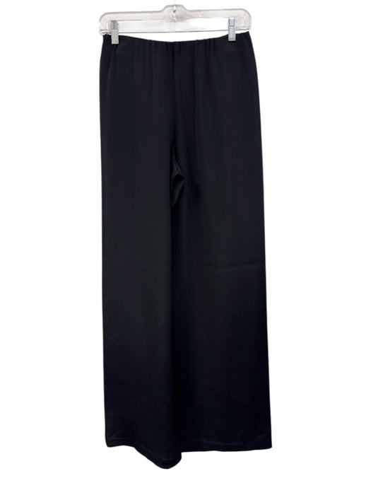 Ann Mashburn Size Small Black Silk Elastic Waist Wide Leg Pants Black / Small