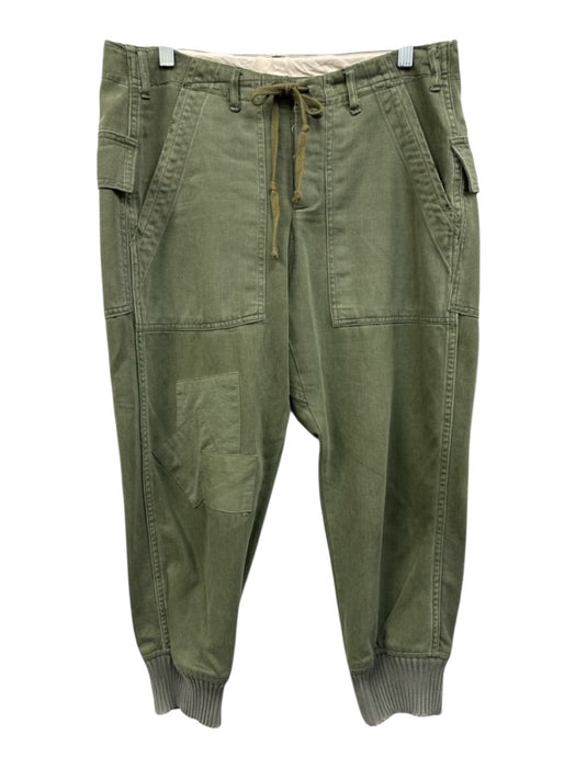 Greg Lauren Size 3/ US 8 Olive Cotton Blend Cargo Jogger Pants Olive / 3/ US 8