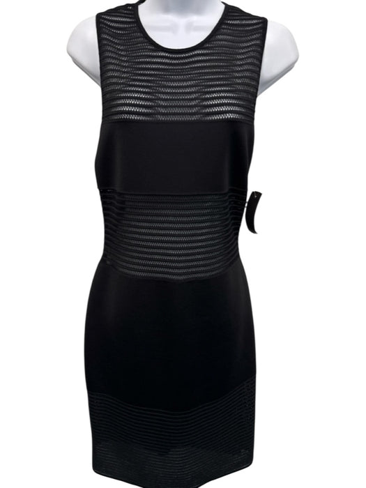 Alaia Size 42 Black Viscose Blend Sleeveless Lazer Cut Back Zip Dress Black / 42