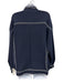 BARRIE Size XS/S Navy Cashmere Blend Buttons White Stitch Detail Knit Jacket Navy / XS/S