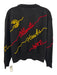 Kadyluxe Size Small Black & Multi Print Polyester Blend Knit Graphic Sweater Black & Multi Print / Small