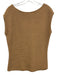 Carolina Herrera Size L Tan Brown Silk Knit Sleeveless Woven Sweater Tan Brown / L