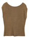 Carolina Herrera Size L Tan Brown Silk Knit Sleeveless Woven Sweater Tan Brown / L