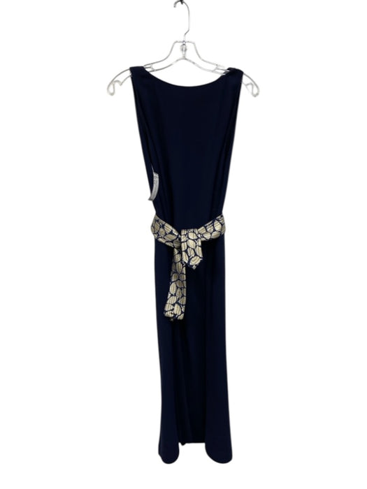 Vera Wang Size M / 8 Navy Blue & White No Fabric Tag Sleeveless Midi Dress Navy Blue & White / M / 8