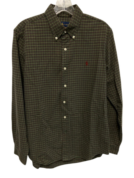 Ralph Lauren Size M Green & Beige Print Cotton Plaid Button Up Long Sleeve Shirt Green & Beige Print / M