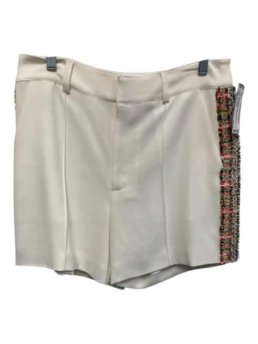Cinq a Sept Size 6 White & Multi Triacetate & Polyester High Rise Pleats Shorts White & Multi / 6