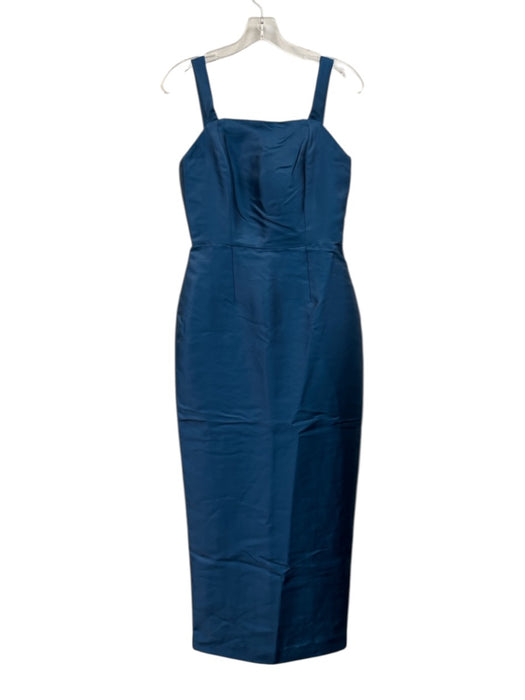 Mestiza New York Size 4 Blue Polyester Blend Sleeveless Shine Midi Caplet Dress Blue / 4