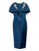 Mestiza New York Size 4 Blue Polyester Blend Sleeveless Shine Midi Caplet Dress Blue / 4
