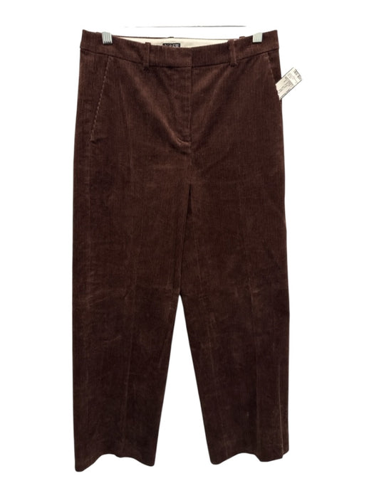 J. Crew Size 0 Brown Cotton Blend Ribbed Corduroy High Rise Hook & Zip Fly Pants Brown / 0