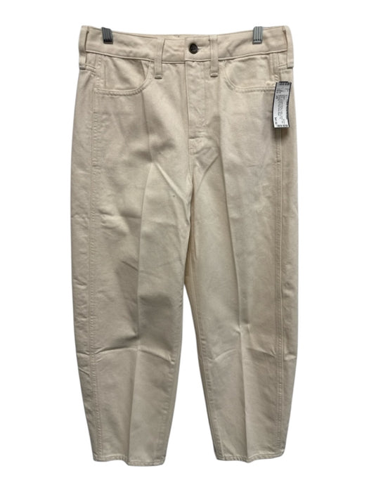 J. Crew Size 25 Cream White Cotton Denim High Rise Button & Zip Fly Jeans Cream White / 25