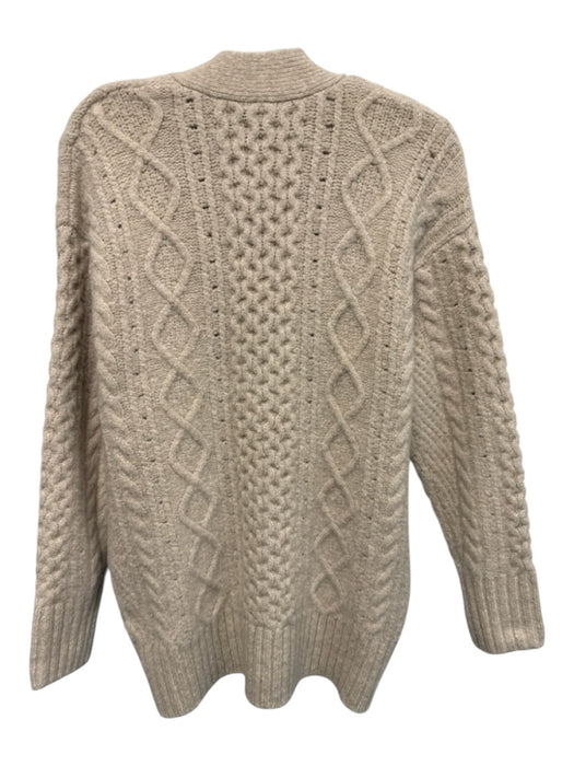 J. Crew Size XS Beige Acrylic & Wool Blend Cable Knit Button Front Sweater Beige / XS