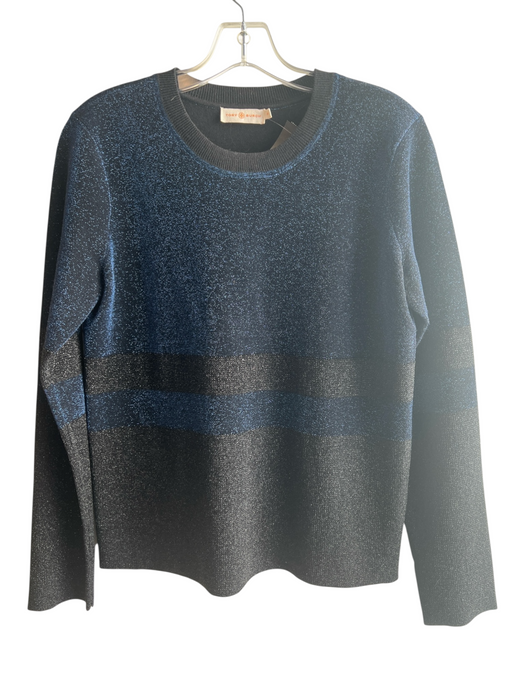 Tory Burch Size Small Midnight blue Wool Blend Long Sleeve Sparkle Crew Neck Top Midnight blue / Small