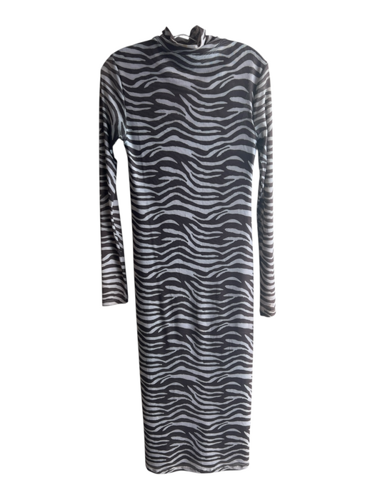 Staud Size Medium Brown & Blue Nylon Blend Long Sleeve Turtle Neck Maxi Dress Brown & Blue / Medium