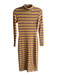 Staud Size Small Yellow & Pink Polyester Blend Long Sleeve Turtle Neck Dress Yellow & Pink / Small