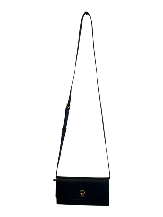 Cole Haan Black Leather Shoulder & Crossbody Goldtone Hardware Wallets Black