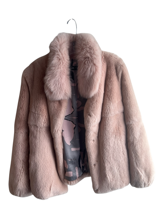 Peri Luxe Size Small Pale Pink Rex Rabbit Clip Close Pockets Jacket Pale Pink / Small