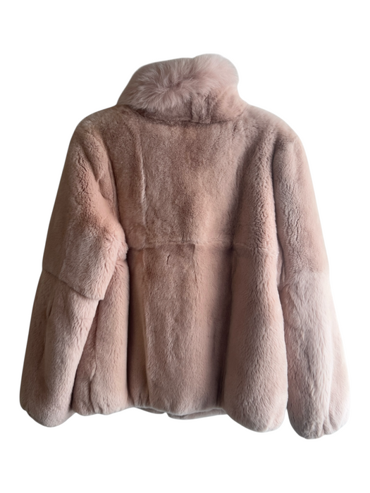 Peri Luxe Size Small Pale Pink Rex Rabbit Clip Close Pockets Jacket Pale Pink / Small