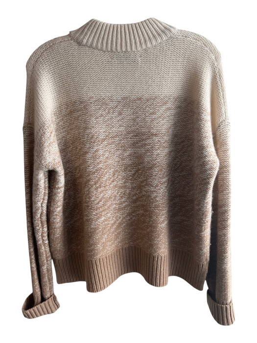 La Ligne Size Small Tan & Brown Cashmere Crew Neck Long Sleeve Pull Over Sweater Tan & Brown / Small
