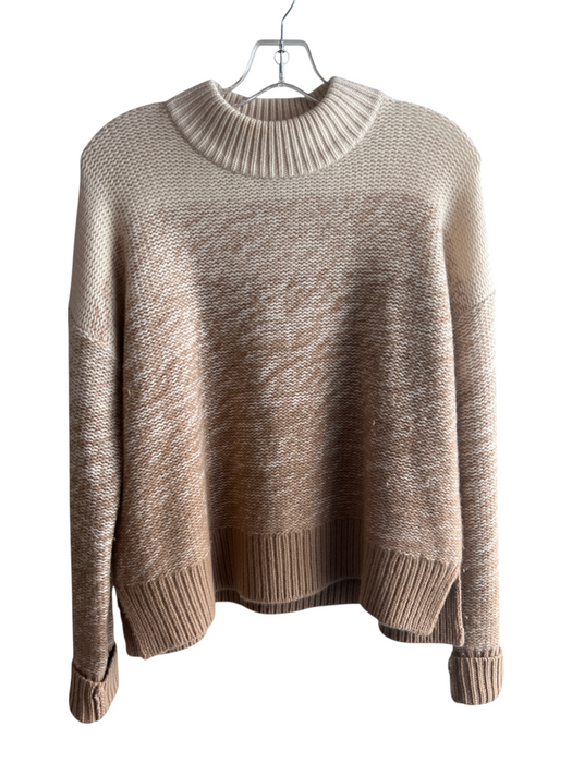 La Ligne Size Small Tan & Brown Cashmere Crew Neck Long Sleeve Pull Over Sweater Tan & Brown / Small