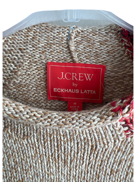 J.Crew by Eckhaus Latta Size M Tan & Amber Cotton Mock Neck Knit Chunky Sweater Tan & Amber / M
