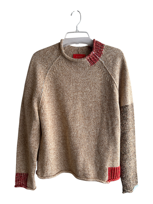 J.Crew by Eckhaus Latta Size M Tan & Amber Cotton Mock Neck Knit Chunky Sweater Tan & Amber / M