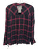 Rails Size L Black, Purple, Gold Rayon & Linen Long Sleeve Plaid Half Button Top Black, Purple, Gold / L