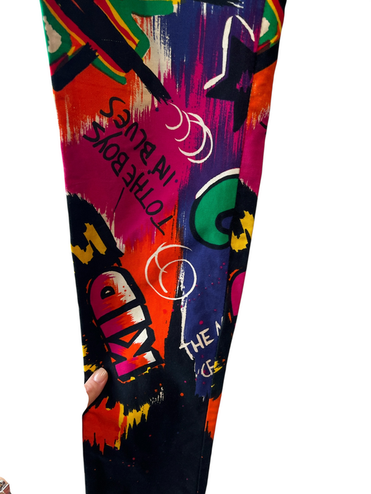 Versace Jeans Couture Size 2 Black & Multi Cotton High Rise Graffiti Jeans Black & Multi / 2