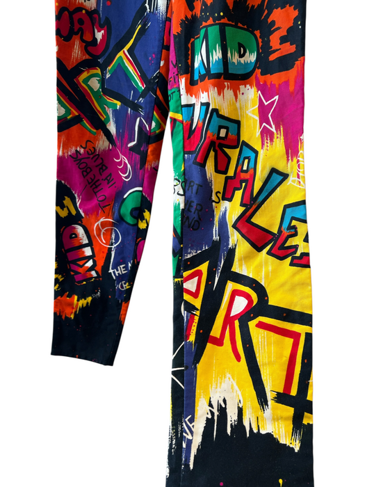 Versace Jeans Couture Size 2 Black & Multi Cotton High Rise Graffiti Jeans Black & Multi / 2