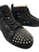 Christian Louboutin Shoe Size 43 Black & Silver Synthetic Spikes Sparkles Shoes Black & Silver / 43