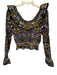 Cleobella Size Medium Purple, Blue, Green Cotton Long puff sleeve Shirred Top Purple, Blue, Green / Medium