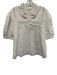 LaRoque Size Large White Cotton Short Puff Sleeve Lace Detail Top White / Large