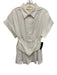 Exquise Size Large White Polyester Blend Short Sleeve Button Front Collar Top White / Large