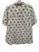 Pilcro Size Medium Blue, Green, White Cotton Blend Short Puff Sleeve Floral Top Blue, Green, White / Medium