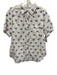 Pilcro Size Medium Blue, Green, White Cotton Blend Short Puff Sleeve Floral Top Blue, Green, White / Medium