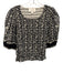 Cleobella Size Medium Black & White Cotton Short Puff Sleeve Abstract Print Top Black & White / Medium