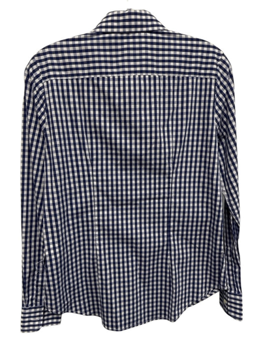 The Shirt Rochelle Behrens Size S Blue & White Cotton Blend Gingham Top Blue & White / S