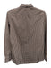 Ann Mashburn Size S Brown & White Cotton Gingham Half Button Long Sleeve Top Brown & White / S