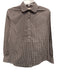 Ann Mashburn Size S Brown & White Cotton Gingham Half Button Long Sleeve Top Brown & White / S
