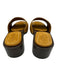 Bernardo 1946 Shoe Size 7 Mustard Yellow & Brown Suede Upper Wooden Sole Sandals Mustard Yellow & Brown / 7