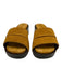 Bernardo 1946 Shoe Size 7 Mustard Yellow & Brown Suede Upper Wooden Sole Sandals Mustard Yellow & Brown / 7