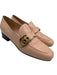 Gucci Shoe Size 40 Beige Pink Leather Upper Logo Buckle Strap Detail Loafers Beige Pink / 40