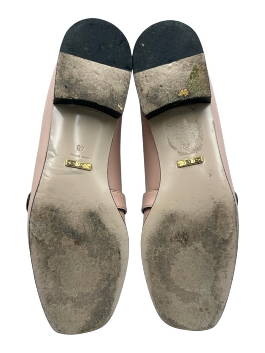 Gucci Shoe Size 40 Beige Pink Leather Upper Logo Buckle Strap Detail Loafers Beige Pink / 40