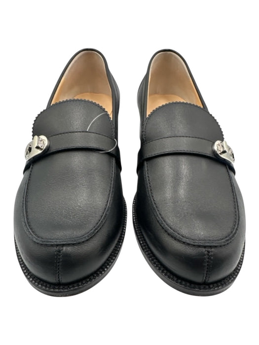 Christian Louboutin Shoe Size 40 Black Leather Upper Logo Detail Slip On Loafers Black / 40