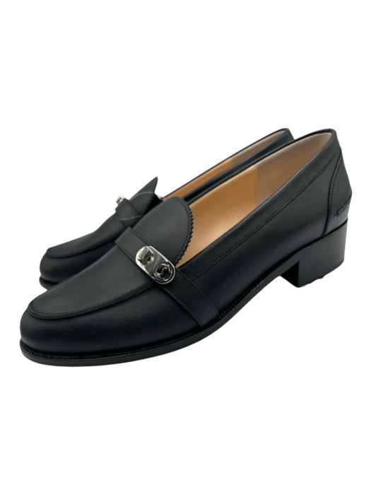 Christian Louboutin Shoe Size 40 Black Leather Upper Logo Detail Slip On Loafers Black / 40
