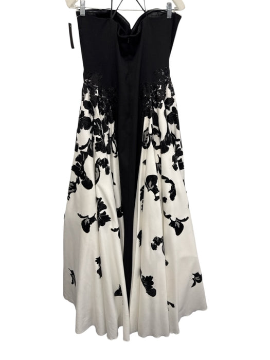 fleur de paris Size Est 8 Black & White Polyester Color Block Sleeveless Gown Black & White / Est 8