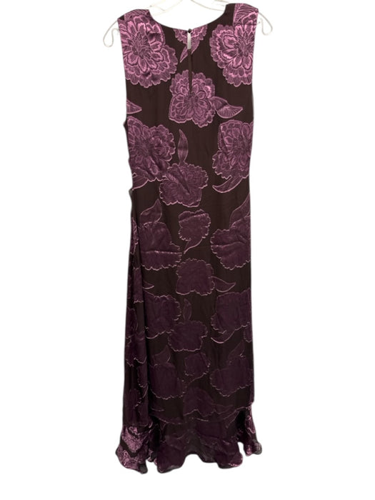 Trina Turk Size 12 Purple & Brown Silk & Viscose Sleeveless Gathered Dress Purple & Brown / 12