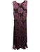 Trina Turk Size 12 Purple & Brown Silk & Viscose Sleeveless Gathered Dress Purple & Brown / 12
